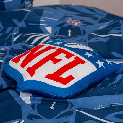 Herding Coussin Contour NFL blason, 36 x 26 cm, 100% polyester, coussin moulé, bleu/blanc