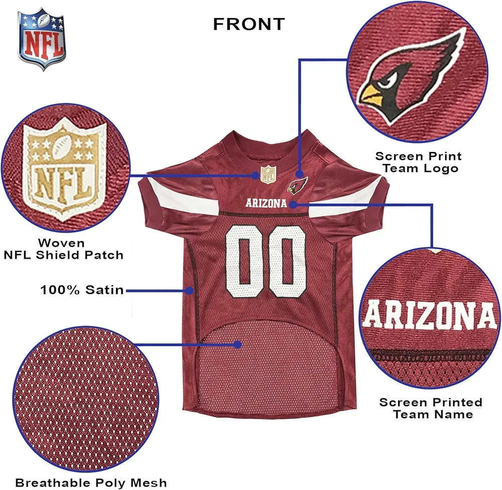 Arizona Cardinals NFL Dog Jersey - Size XS, Dog and Cat Football Jersey Uniform