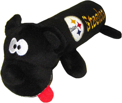 Pittsburgh Steelers NFL Pet Gift Box with 2 Licensed Dog Toys, 1 Logo-Engraved Treat, 1 NFL Jersey, 1 NFL Puppy Training Bell, and 1 Car Seat Belt
