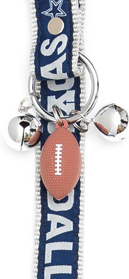 Dallas Cowboys NFL Pet Gift Box with 2 Licensed Dog Toys, 1 Logo-Engraved Treat, 1 NFL Jersey, 1 Puppy Training Bell, and 1 Car Seat Belt