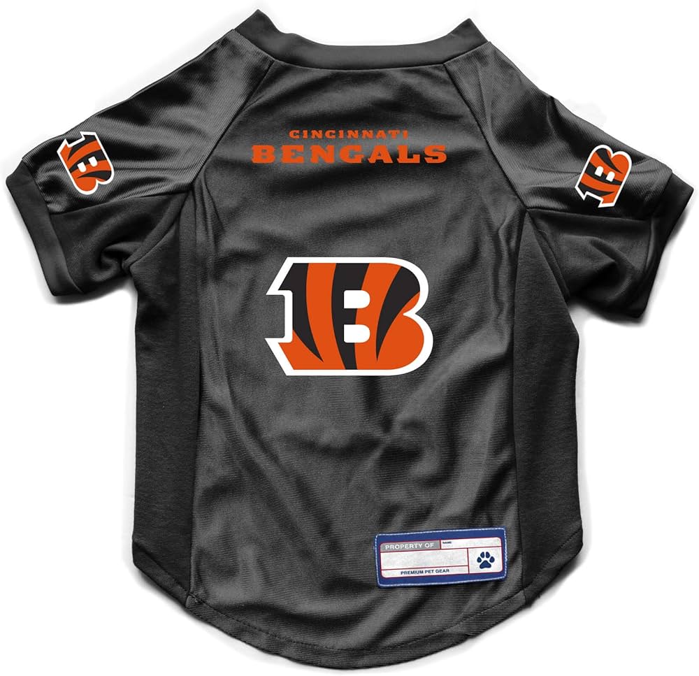 Littlearth Stretchy NFL Pet Jerseys, Cincinnati Bengals, Size S