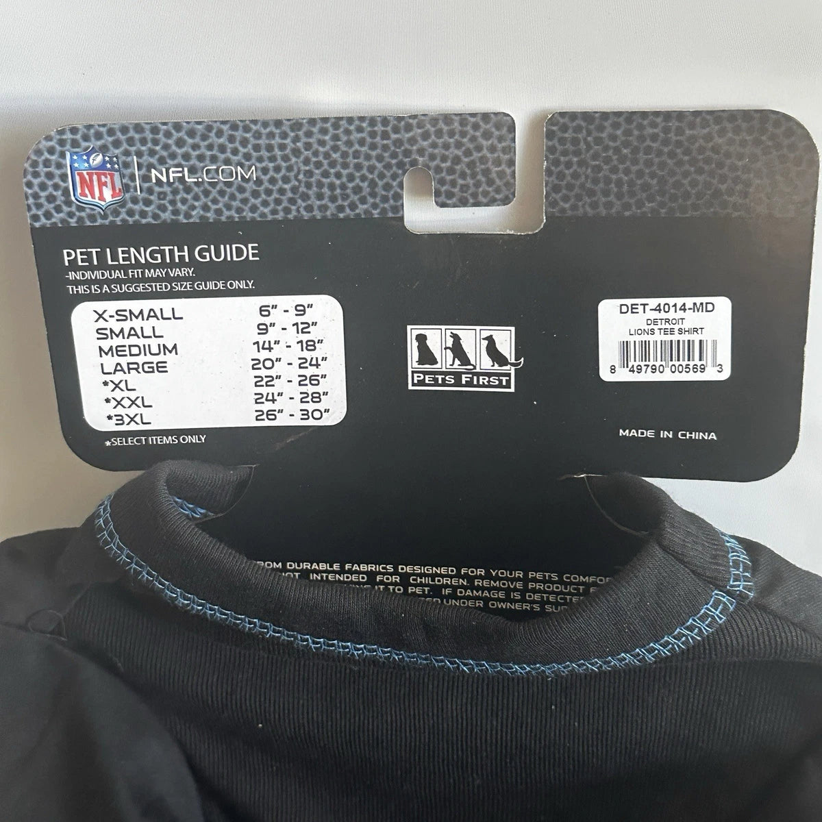 Detroit Lions Dog T Shirt Medium Pets First Shirt NFL Football