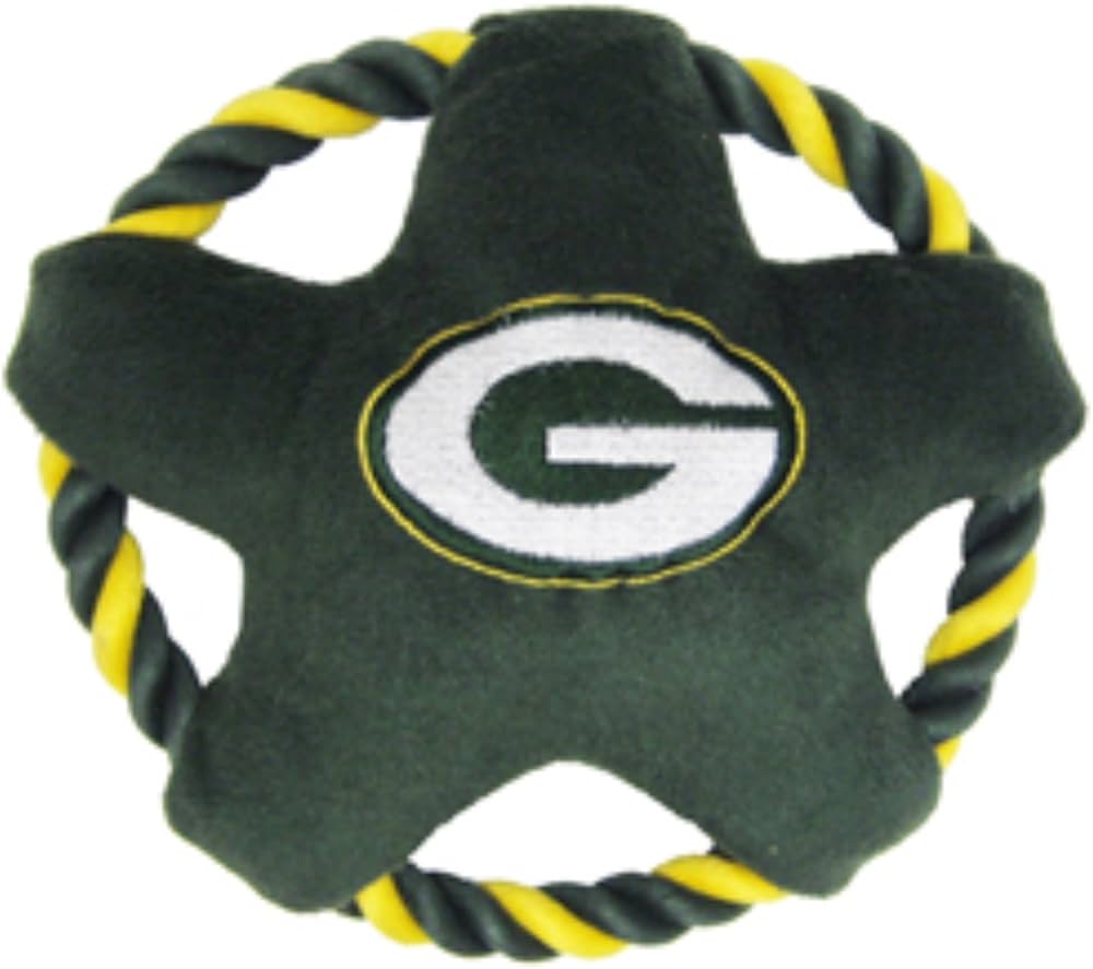 NFL Green Bay Packers Pet Gift Box with 2 Licensed Dog Toys, 1 Logo-Engraved Treat, 1 NFL Jersey, 1 Puppy Training Bell and 1 Car Seat Belt