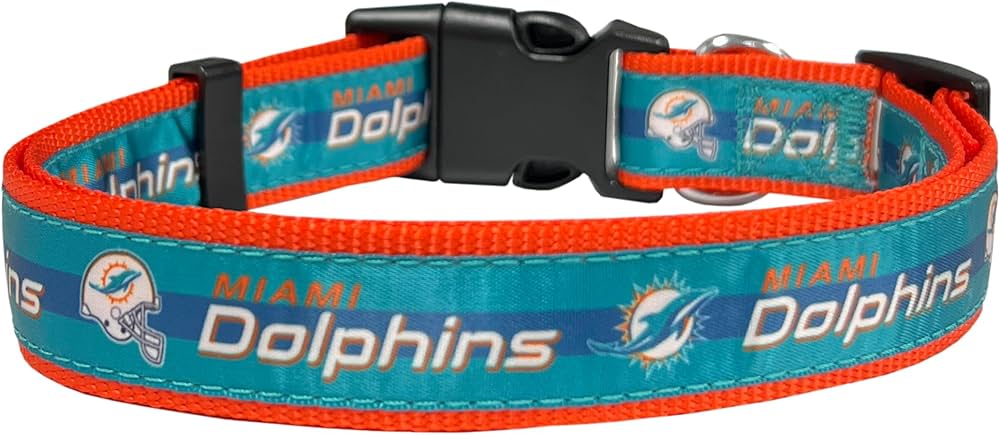 Pets First NFL Collier pour chien Miami Dolphins Taille M