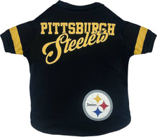 Pets First NFL Pittsburgh Steelers T-shirt for dogs and cats, size L, football jersey for NFL team fans, durable and cute