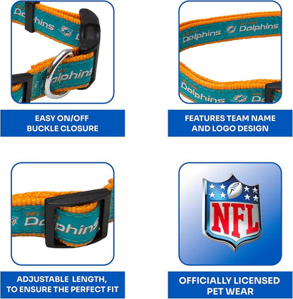 Pets First NFL Collier pour chien Miami Dolphins Taille M