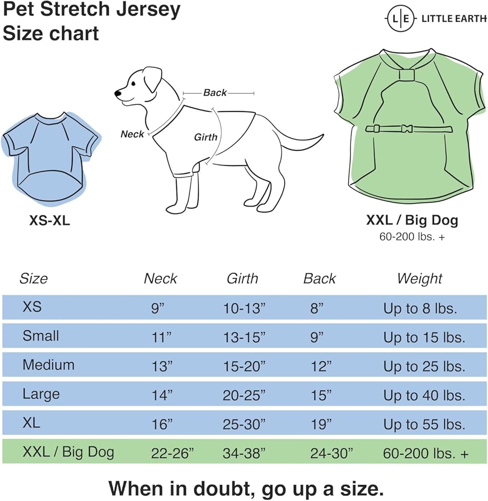 Littlearth Green Bay Packers NFL Stretch Jerseys for Large Dogs